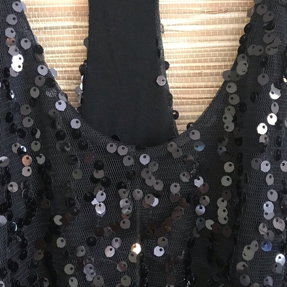 SIS Black Sequin Crop Swing Tank Top - Picture 4 of 10